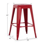 ΣΚΑΜΠΟ ΜΕΣΑΙΟΥ ΥΨΟΥΣ ΜΕΤΑΛΛΙΚΟ HM8573.04 MELITA ΣΕ KOKKINO 43x43x67Yεκ. - Image 2