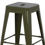 ΣΚΑΜΠΟ ΜΕΣΑΙΟΥ ΥΨΟΥΣ ΜΕΤΑΛΛΙΚΟ HM8573.03 MELITA ΣΕ DARK OLIVE GREEN 43x43x67Yεκ. - Image 4