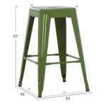 ΣΚΑΜΠΟ ΜΕΣΑΙΟΥ ΥΨΟΥΣ ΜΕΤΑΛΛΙΚΟ HM8573.13 MELITA ΣΕ LIGHT OLIVE GREEN 43x43x67Yεκ. - Image 2