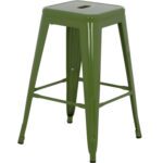 ΣΚΑΜΠΟ ΜΕΣΑΙΟΥ ΥΨΟΥΣ ΜΕΤΑΛΛΙΚΟ HM8573.13 MELITA ΣΕ LIGHT OLIVE GREEN 43x43x67Yεκ. - Image 4