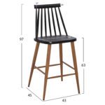 ΣΚΑΜΠΟ ΜΠΑΡ VANESSA ΜΑΥΡΟ ΜΕΣΑΙΟΥ ΥΨΟΥΣ HM9300.02  43x45x97Υεκ. - Image 2