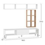 ΣΥΝΘΕΣΗ ΤΗΛΕΟΡΑΣΗΣ JANIA HM2254 ΛΕΥΚΟ SONAMA 180,5x32x155,5 εκ. - Image 2