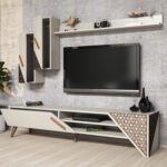 ΣΥΝΘΕΣΗ ΤΗΛΕΟΡΑΣΗΣ HM9514.03 ΜΕΛΑΜΙΝΗΣ ΣΕ ΚΡΕΜ ΧΡΩΜΑ 180x37x40Y εκ. - Image 4