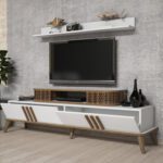 ΣΥΝΘΕΣΗ ΤΗΛΕΟΡΑΣΗΣ HM9515.03 ΜΕΛΑΜΙΝΗΣ ΣΕ ΛΕΥΚΟ & ΚΑΡΥΔΙ ΧΡΩΜΑ 168x39x51.6Y εκ. - Image 4