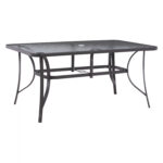 ΤΡΑΠΕΖΙ BRUNO 150X90Χ75Υεκ. ΜΕΤΑΛΛΙΚΟ ΟΡΘΟΓΩΝΙΟ ΓΚΡΙ ΜΕ ΤΡΥΠΑ ΟΜΠΡΕΛΑΣ Φ38 HM5145.11