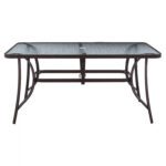 ΤΡΑΠΕΖΙ BRUNO 150X90Χ75Υεκ. ΜΕΤΑΛΛΙΚΟ ΟΡΘΟΓΩΝΙΟ ΚΑΦΕ ΜΕ ΤΡΥΠΑ ΟΜΠΡΕΛΑΣ Φ38 HM5145.12 - Image 3