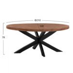 ΤΡΑΠΕΖΙ HM8483.11 OVAL 6εκ. ΠΑΧΟΣ ΑΠΟ ΜΑΣΙΦ ΞΥΛΟ MANGO 210x100x78Υ εκ. - Image 2