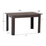 ΤΡΑΠΕΖΙ ΚΟΥΖΙΝΑΣ KELVIN 110x80x77Υεκ. WENGE HM2428.02 - Image 2