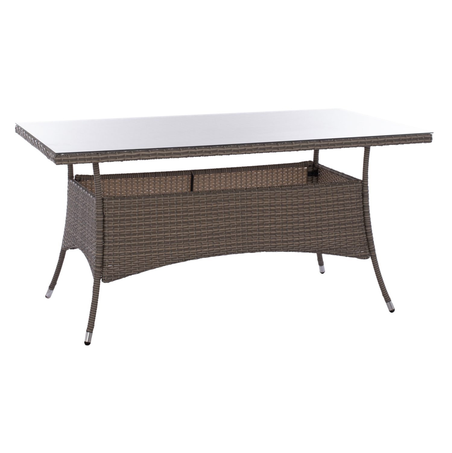 trapezi-metalliko-rattan-gkri-fb9550701 ΤΡΑΠΕΖΙ ΜΕΤΑΛΛΙΚΟ MINSK RATTAN ΓΚΡΙ HM5507.01 150x90x75Υ εκ. - Image 1