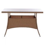 ΤΡΑΠΕΖΙ ΜΕΤΑΛΛΙΚΟ MILITARY RATTAN ΜΠΕΖ ΚΑΦΕ HM5141.32 120x70x75Υ εκ. - Image 3