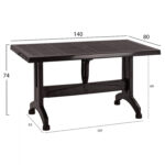 ΤΡΑΠΕΖΙ ΠΟΛΥΠΡΟΠΥΛΕΝΙΟΥ ΚΑΦΕ ΧΡΩΜΑ HM5738.03 140x80x74 εκ. - Image 2