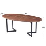 ΤΡΑΠΕΖΙ ΣΑΛΟΝΙΟΥ HM9468.02 MDF ME ΚΑΠΛΑΜΑ ΑΠΟ ΞΥΛΟ ΦΡΑΞΟΥ 120x60x45,5Yεκ. - Image 2