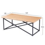 ΤΡΑΠΕΖΙ ΣΑΛΟΝΙΟΥ HM9469.01 MDF ΜΕ ΚΑΠΛΑΜΑ ΞΥΛΟΥ ΣΕ ΦΥΣΙΚΟ&ΣΤΥΛ ΡΟΥΣΤΙΚ 120x60x45,5Yεκ. - Image 2