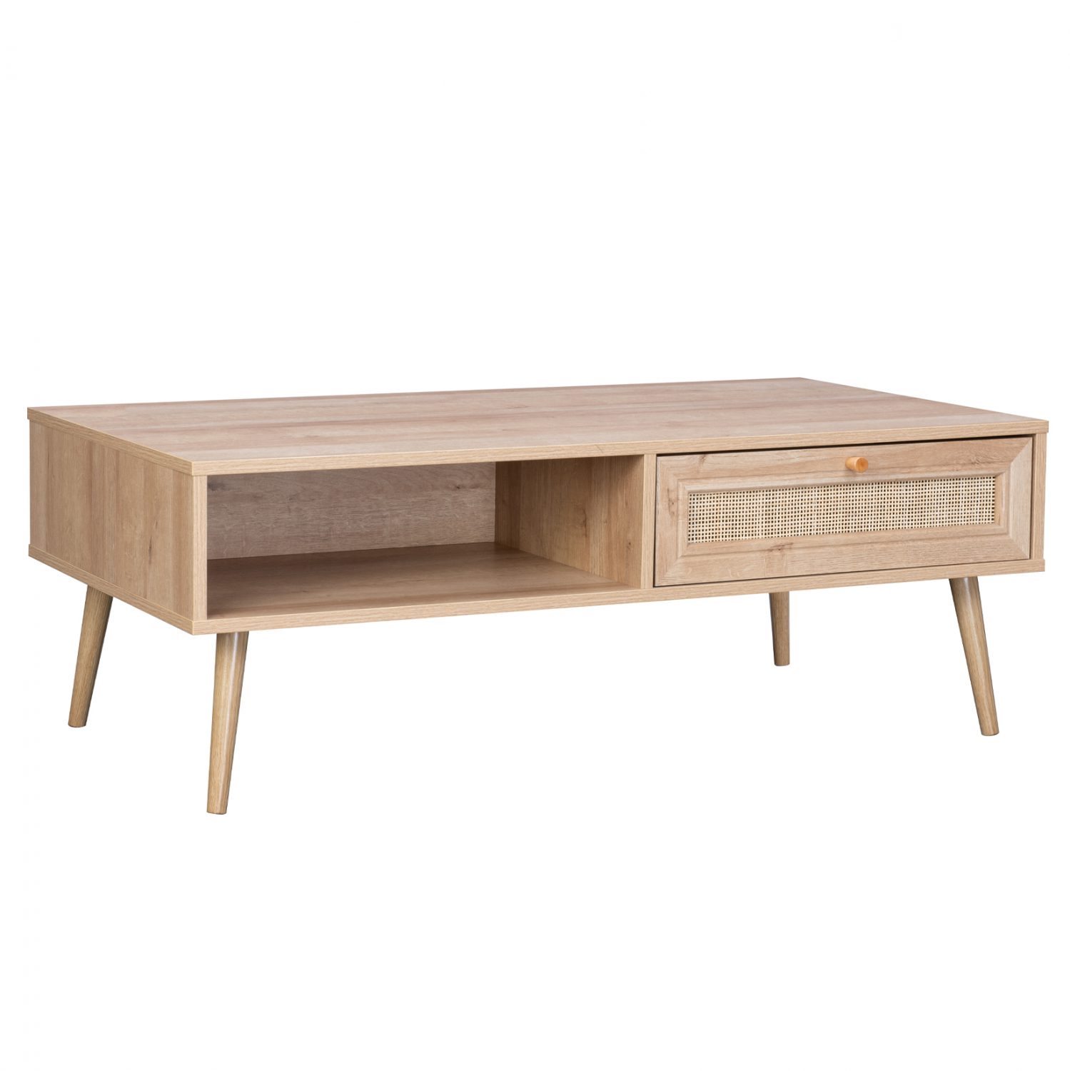 trapezi-salonioy-me-schedio-rattan-fb992 ΤΡΑΠΕΖΙ ΣΑΛΟΝΙΟΥ COLM ΜΕ ΣΧΕΔΙΟ RATTAN HM9224 110x59x39,5 εκ. - Image 1