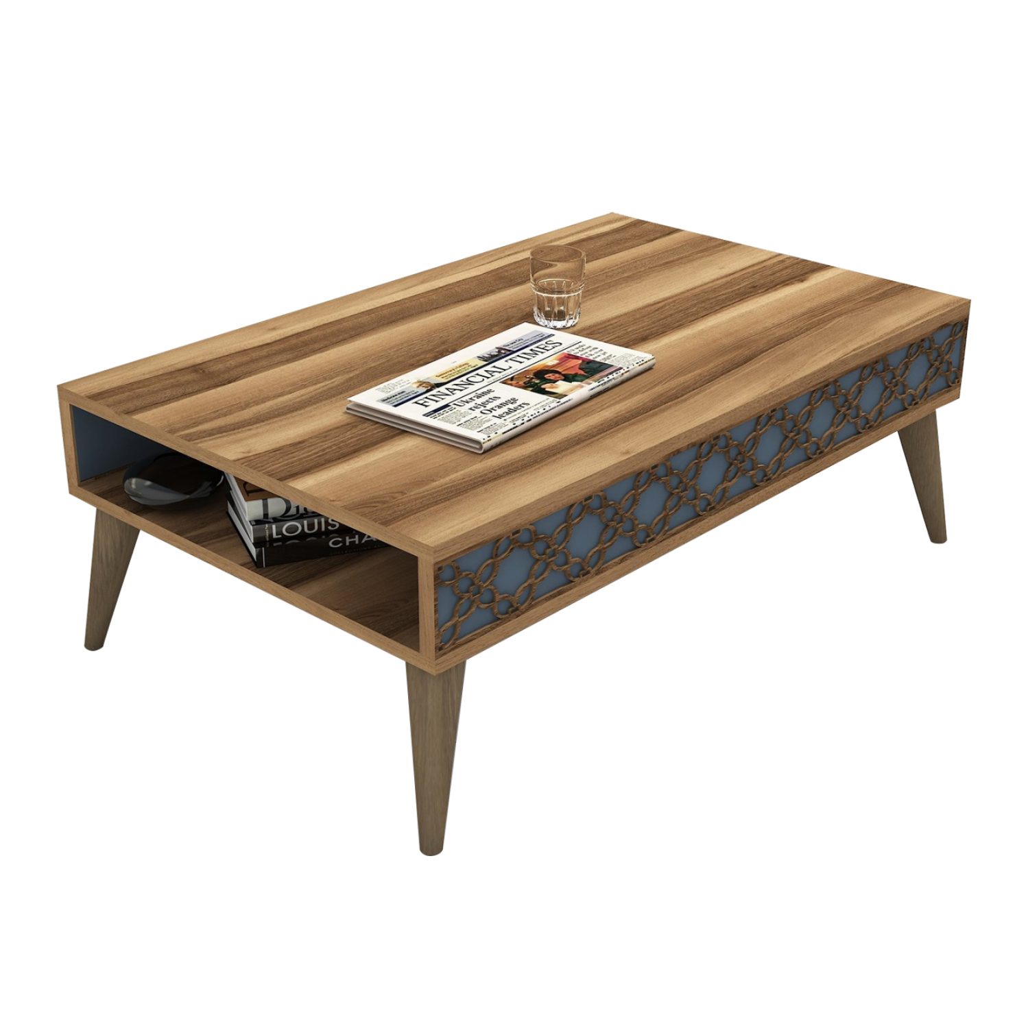 trapezi-salonioy-melaminis-fb9949902-kar ΤΡΑΠΕΖΙ ΣΑΛΟΝΙΟΥ ΜΕΛΑΜΙΝΗΣ HM9499.02 ΚΑΡΥΔΙ & ΠΛΑΙΝΑ ΓΑΛΑΖΙΑ 105x60x36.6Υεκ. - Image 1