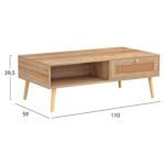 ΤΡΑΠΕΖΙ ΣΑΛΟΝΙΟΥ ΜΕΛΑΜΙΝΗΣ COLM RATTAN HM9224.11 ΣΕ ΦΥΣΙΚΟ ΧΡΩΜΑ 110x59x39,5Yεκ. - Image 2