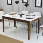 ΤΡΑΠΕΖΙ ΤΡΑΠΕΖΑΡΙΑΣ HM9507.02 ΜΕΛΑΜΙΝΗ ΚΑΡΥΔΙ-ΛΕΥΚΟ ΜΕ ΑΠΟΘ.ΧΩΡΟ 145x88x75Yεκ. - Image 3