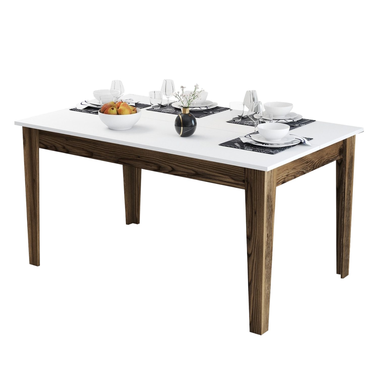 trapezi-trapezarias-fb9950702-melamini-k ΤΡΑΠΕΖΙ ΤΡΑΠΕΖΑΡΙΑΣ HM9507.02 ΜΕΛΑΜΙΝΗ ΚΑΡΥΔΙ-ΛΕΥΚΟ ΜΕ ΑΠΟΘ.ΧΩΡΟ 145x88x75Yεκ. - Image 1