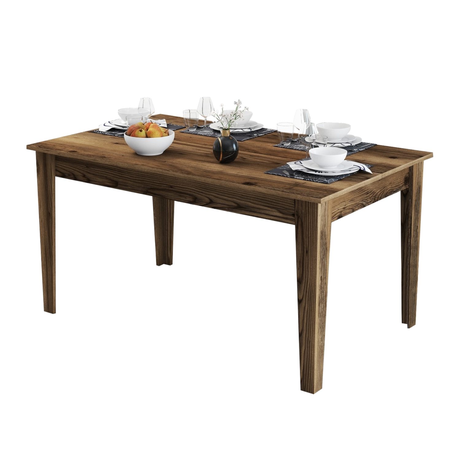 trapezi-trapezarias-fb9950704-melamini-k ΤΡΑΠΕΖΙ ΤΡΑΠΕΖΑΡΙΑΣ HM9507.04 ΜΕΛΑΜΙΝΗ ΚΑΡΥΔΙ ME ΑΠΟΘHK.ΧΩΡΟ 145x88x75Yεκ. - Image 1