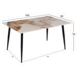 ΤΡΑΠΕΖΙ ΤΡΑΠΕΖΑΡΙΑΣ SINTERED STONE HM8588.03 BROWN-WHITE MARBLE 160x90x76Y εκ. - Image 2