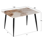 ΤΡΑΠΕΖΙ ΤΡΑΠΕΖΑΡΙΑΣ SINTERED STONE HM8589.03 BROWN-WHITE MARBLE 120x80x76Yεκ. - Image 2