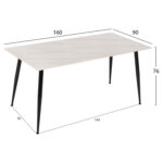 ΤΡΑΠΕΖΙ ΤΡΑΠΕΖΑΡΙΑΣ SINTERED STONE HM8588.02 WHITE MARBLE 160x90x76Y εκ. - Image 2