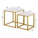 ΖΙΓΚΟΝ GRELAY 2 ΤΕΜ MDF ΟΨΗ ΜΑΡΜΑΡΟΥ & ΜΕΤΑΛΛΟ HM8762.11 45Χ45Χ50εκ. & 37Χ37Χ43 εκ. - Image 2
