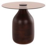 ΒΟΗΘΗΤΙΚΑ ΤΡΑΠΕΖΑΚΙΑ 2ΤΜΧ CHANG HM9668 ΞΥΛΟ MANGO-ΓΥΑΛΙ TOP Φ55x49,5Υ & Φ40x36,5Υεκ. - Image 3