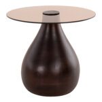 ΒΟΗΘΗΤΙΚΑ ΤΡΑΠΕΖΑΚΙΑ 2ΤΜΧ CHANG HM9668 ΞΥΛΟ MANGO-ΓΥΑΛΙ TOP Φ55x49,5Υ & Φ40x36,5Υεκ. - Image 4