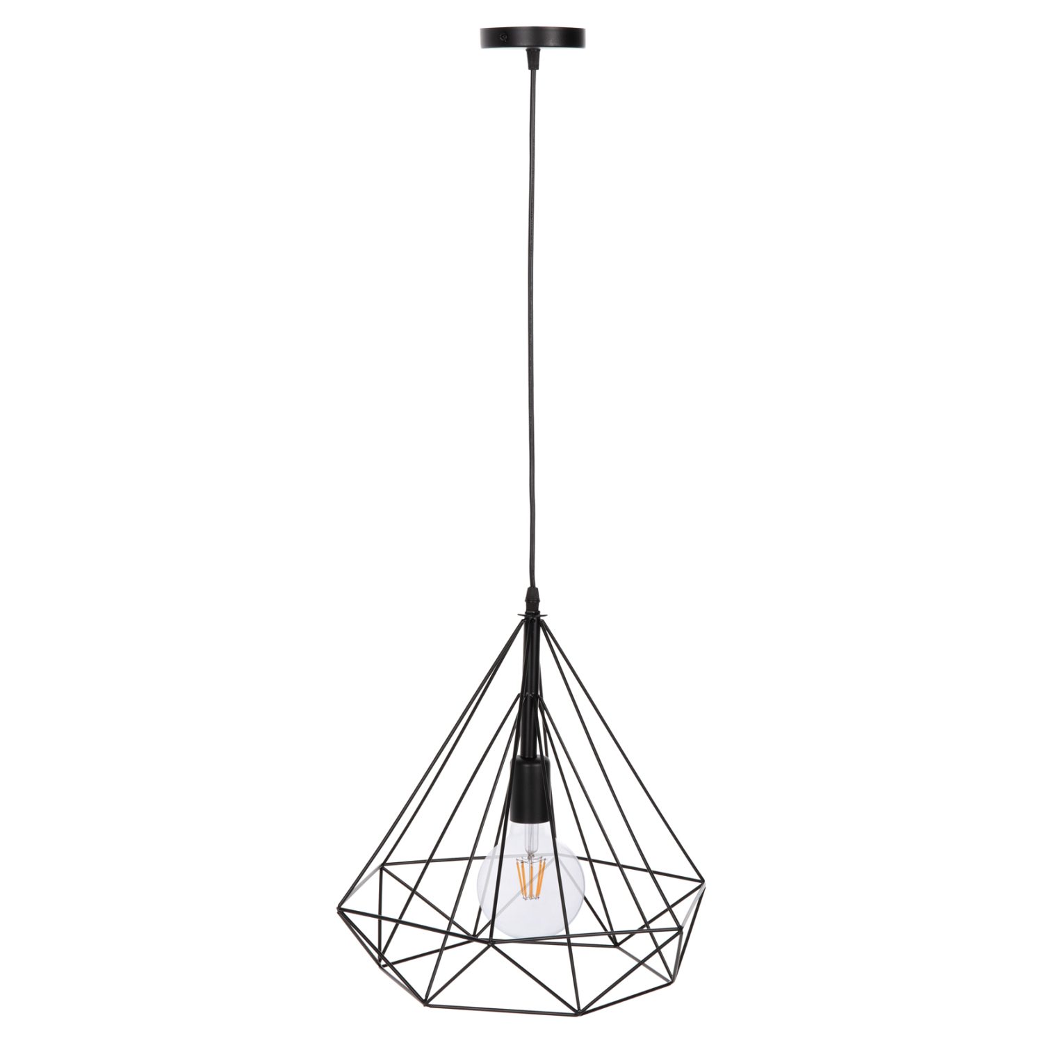 fotistiko-orofis-kremasto-fb94064-mayro ΦΩΤΙΣΤΙΚΟ ΟΡΟΦΗΣ ΚΡΕΜΑΣΤΟ HM4064 ΜΑΥΡΟ ΜΕΤΑΛΛΙΚΟ ΚΑΠΕΛΟ 32x37x128Yεκ. - Image 1