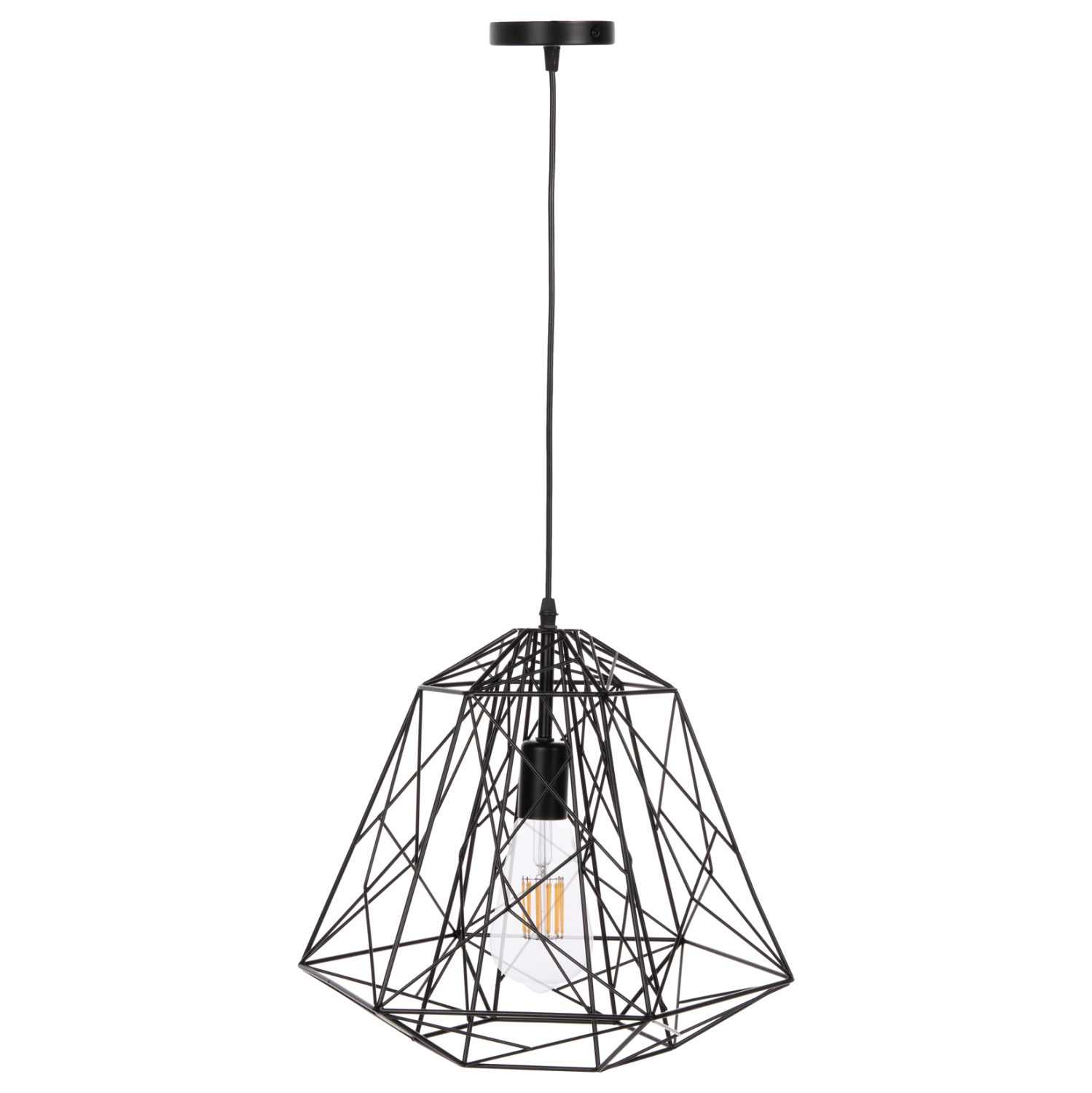 fotistiko-orofis-kremasto-fb94066-mayro ΦΩΤΙΣΤΙΚΟ ΟΡΟΦΗΣ ΚΡΕΜΑΣΤΟ HM4066 ΜΑΥΡΟ ΜΕΤΑΛΛΙΚΟ ΚΑΠΕΛΟ 39x34x130Υεκ. - Image 1
