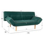 ΚΑΝΑΠΕΣ ΚΡΕΒΑΤΙ CRISPIN HM3027.13 ΜΕ ΑΝΑΔΙΠΛΟΥΜΕΝΑ ΜΠΡΑΤΣΑ ΚΥΠΑΡΙΣΣΙ ΒΕΛΟΥΔΟ 178x90x80Υ εκ. - Image 2
