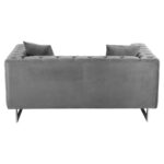 ΚΑΝΑΠΕΣ τ.CHESTERFIELD MOBAR HM3262.01 ΓΚΡΙ ΒΕΛΟΥΔΟ-ΜΕΤΑΛΛΙΚΑ ΠΟΔΙΑ 154x85x68Υεκ - Image 4