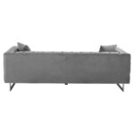 ΚΑΝΑΠΕΣ τ.CHESTERFIELD MOBAR HM3263.01 ΓΚΡΙ ΒΕΛΟΥΔΟ-ΜΕΤΑΛΛΙΚΑ ΠΟΔΙΑ 212x87x68Υεκ - Image 4