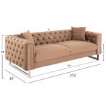 ΚΑΝΑΠΕΣ τ.CHESTERFIELD MOBAR HM3263.03 ΜΠΕΖ ΒΕΛΟΥΔΟ-ΜΕΤΑΛΛΙΚΑ ΠΟΔΙΑ 212x87x68Υεκ - Image 2