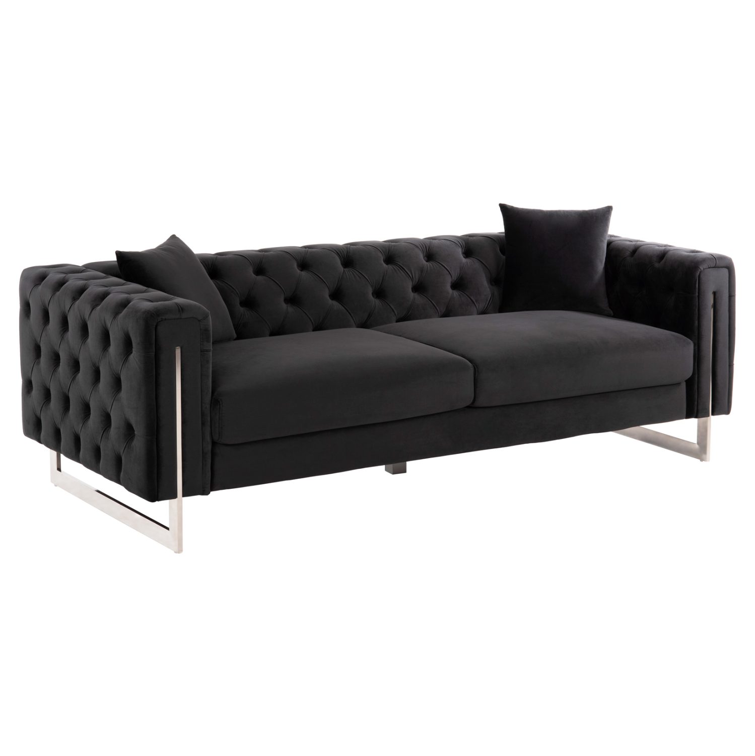 kanapes-tchesterfield-fb9326304-mayro-be ΚΑΝΑΠΕΣ τ.CHESTERFIELD MOBAR HM3263.04 ΜΑΥΡΟ ΒΕΛΟΥΔΟ-ΜΕΤΑΛΛΙΚΑ ΠΟΔΙΑ 212x87x68Υεκ - Image 1