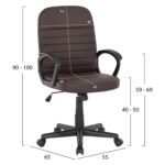 ΚΑΡΕΚΛΑ ΓΡΑΦΕΙΟΥ THEONI HM1189.02 PU ΔΕΡΜΑ ΚΑΦΕ ΧΡΩΜΑ-ΜΑΥΡΑ ΜΠΡΑΤΣΑ 55x65x100Υεκ. - Image 2