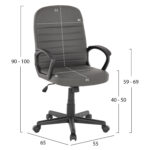 ΚΑΡΕΚΛΑ ΓΡΑΦΕΙΟΥ THEONI HM1189.10 PU ΔΕΡΜΑ ΓΚΡΙ ΧΡΩΜΑ-ΜΑΥΡΑ ΜΠΡΑΤΣΑ 55x65x100Υεκ. - Image 2