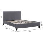 ΚΡΕΒΑΤΙ BECCA ΑΠΟ ΒΕΛΟΥΔΟ ΓΚΡΙ HM553.20 ΓΙΑ ΣΤΡΩΜΑ 150x200 EK. - Image 3