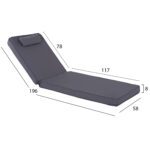 ΜΑΞΙΛΑΡΙ ΞΑΠΛΩΣΤΡΑΣ TEXTILENE 600gr SIFNOS ΓΚΡΙ HM11236.30T 196(117+1+78)x58x9εκ. - Image 2