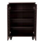 ΠΑΠΟΥΤΣΟΘΗΚΗ-ΝΤΟΥΛΑΠΑ PROLLY HM9608.01 ΜΕΛΑΜΙΝΗ WENGE-2ΠΟΡΤΕΣ-4ΡΑΦΙΑ 60x34x88Υεκ. - Image 4