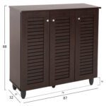 ΠΑΠΟΥΤΣΟΘΗΚΗ-ΝΤΟΥΛΑΠΑ PROLLY HM9609.01 ΜΕΛΑΜΙΝΗ WENGE-3ΠΟΡΤΕΣ-4ΡΑΦΙΑ 87x32x88Υεκ. - Image 2