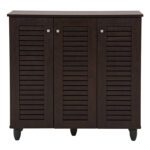 ΠΑΠΟΥΤΣΟΘΗΚΗ-ΝΤΟΥΛΑΠΑ PROLLY HM9609.01 ΜΕΛΑΜΙΝΗ WENGE-3ΠΟΡΤΕΣ-4ΡΑΦΙΑ 87x32x88Υεκ. - Image 3