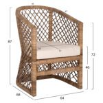 ΠΟΛΥΘΡΟΝΑ MPIKO HM5990 RATTAN ΦΥΣΙΚΟ-ΜΑΞΙΛΑΡΙ ΕΚΡΟΥ 64x68x87Υ εκ. - Image 2