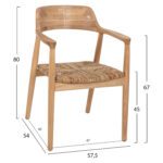 ΠΟΛΥΘΡΟΝΑ KINGSLEY HM9634.01 ΞΥΛΟ SUNGKAI & ΨΑΘΑ ΣΕ ΦΥΣΙΚΟ ΧΡΩΜΑ 57,5x54x80Yεκ. - Image 2