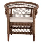 ΠΟΛΥΘΡΟΝΑ MALAWI HM9635.01 ΞΥΛΟ ΜΑΟΝΙ ΜΕ RATTAN ΚΑΦΕ-ΛΕΥΚΟ ΜΑΞΙΛΑΡΙ 80x70x86Υεκ. - Image 3