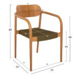 ΠΟΛΥΘΡΟΝΑ OSLO HM9636.05 ΞΥΛΟ TEAK ΦΥΣΙΚΟ & ΠΡΑΣΙΝΟ ΣΧΟΙΝΙ 55x54x80Yεκ. - Image 2