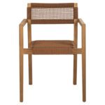 ΠΟΛΥΘΡΟΝΑ CHARLOTTE HM9637.01 ΞΥΛΟ TEAK ΦΥΣΙΚΟ & ΚΑΦΕ ΣΧΟΙΝΙ 59x54x83Y εκ. - Image 3