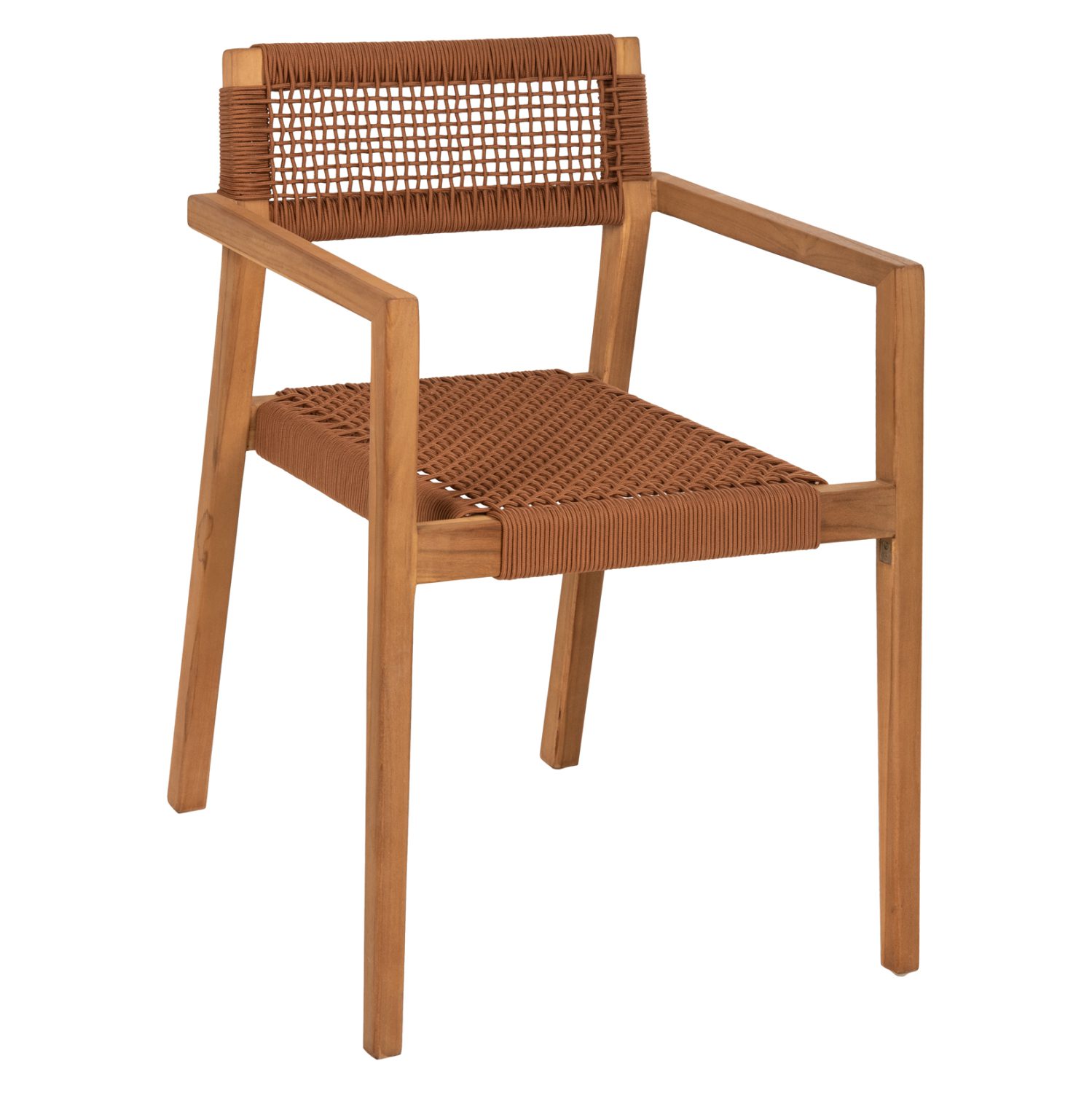 polythrona-fb9963701-xylo-teak-fysiko-ka ΠΟΛΥΘΡΟΝΑ CHARLOTTE HM9637.01 ΞΥΛΟ TEAK ΦΥΣΙΚΟ & ΚΑΦΕ ΣΧΟΙΝΙ 59x54x83Y εκ. - Image 1