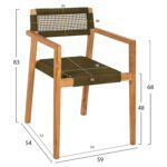 ΠΟΛΥΘΡΟΝΑ CHARLOTTE HM9637.05 ΞΥΛΟ TEAK ΦΥΣΙΚΟ & ΠΡΑΣΙΝΟ ΣΧΟΙΝΙ 59x54x83Y εκ. - Image 2